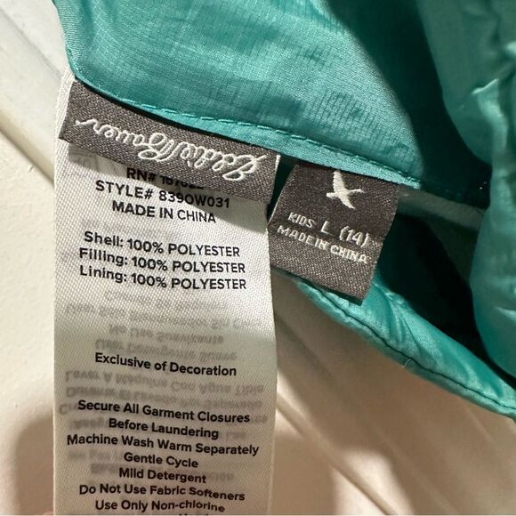 Eddie Bauer reversible puffer hooded jacket, youth girls Large size 14 - Picture 10 of 10